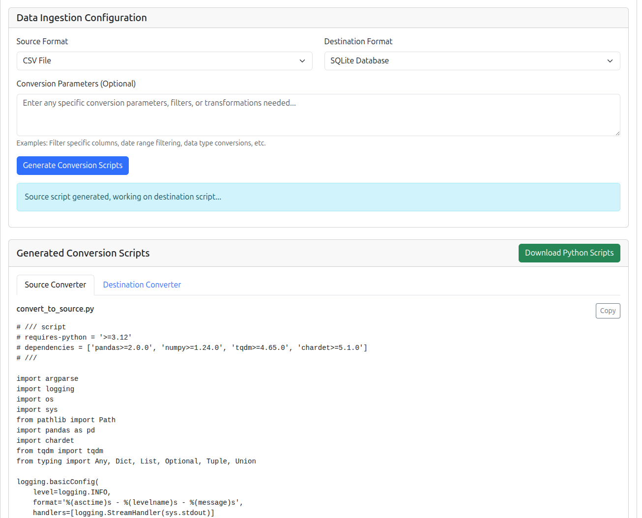 SchemaForge Data Ingestion